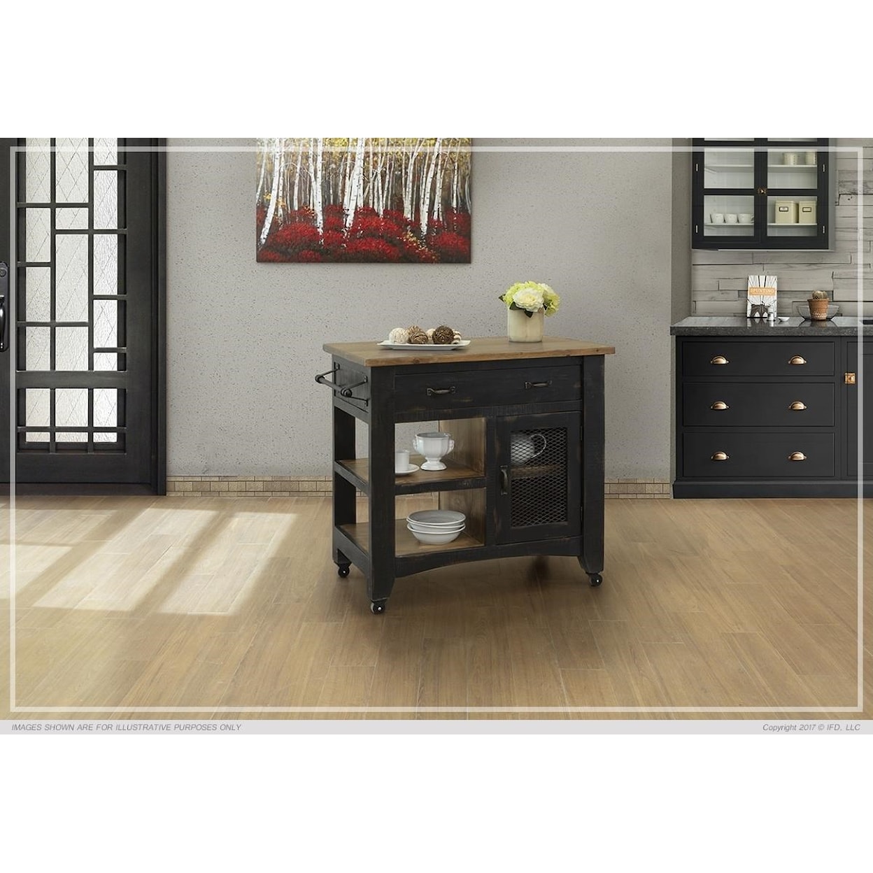 International Furniture Direct Pueblo Kitchen Island