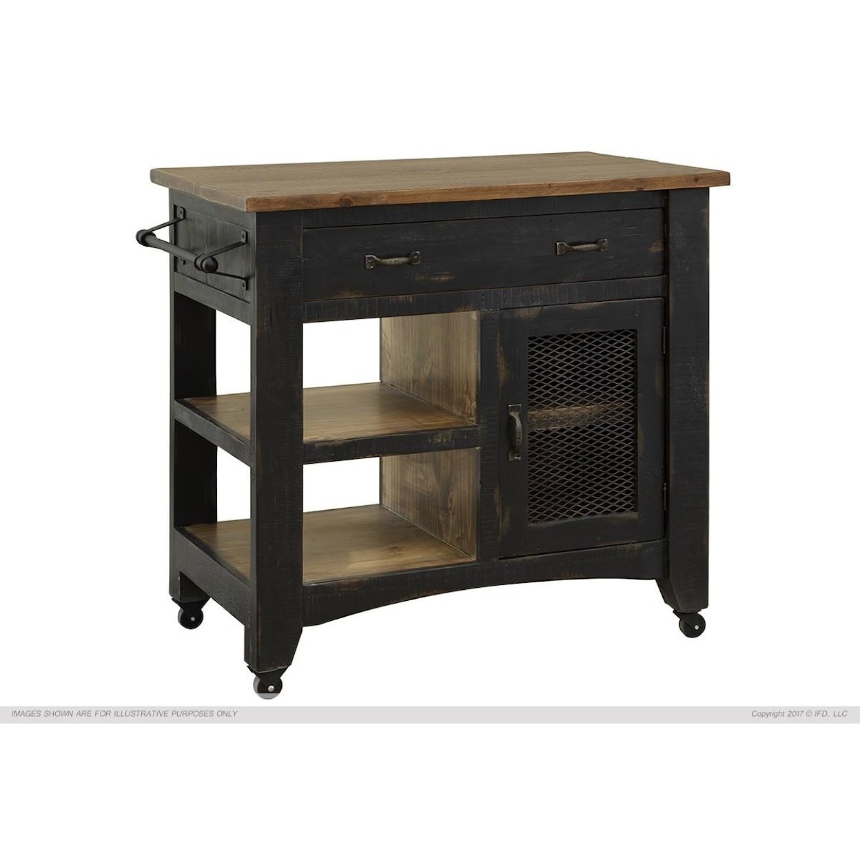 International Furniture Direct Pueblo Kitchen Island