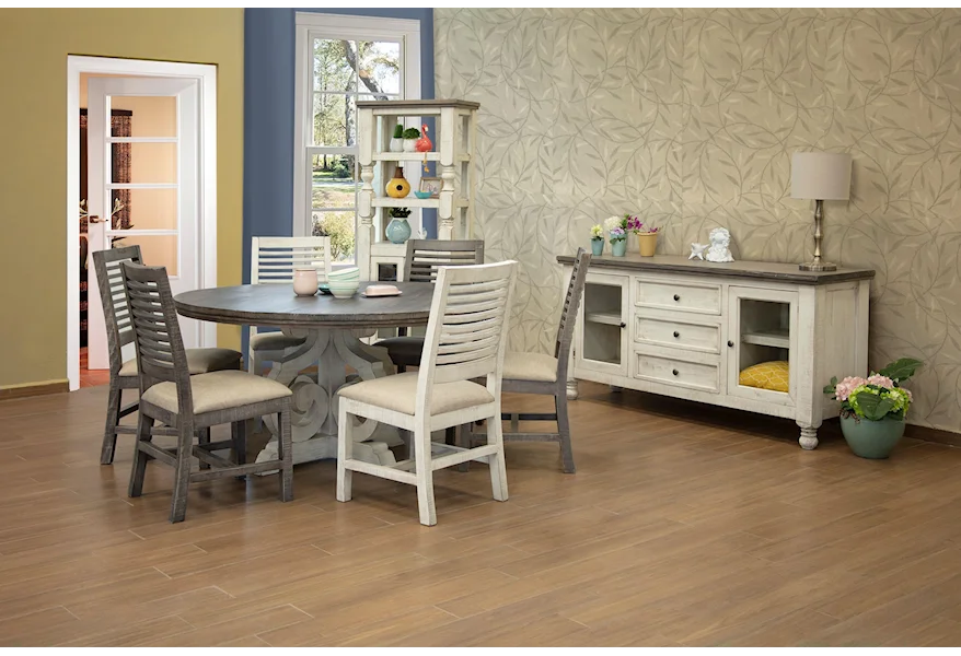 Stone 7 PC Dining Room Set by International Furniture Direct at Sam's Furniture Outlet