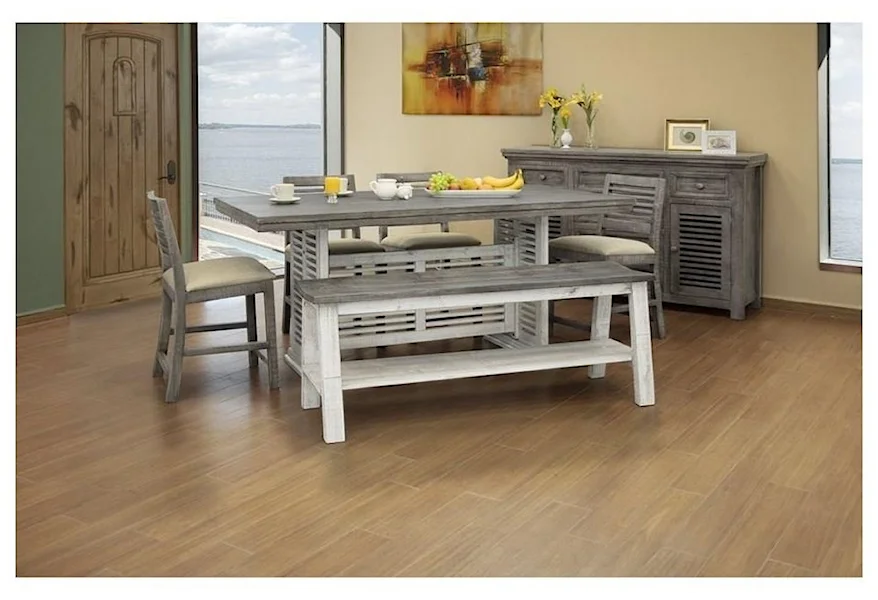 Stone 7 PC Counter Height Table Set by International Furniture Direct at Sam's Furniture Outlet
