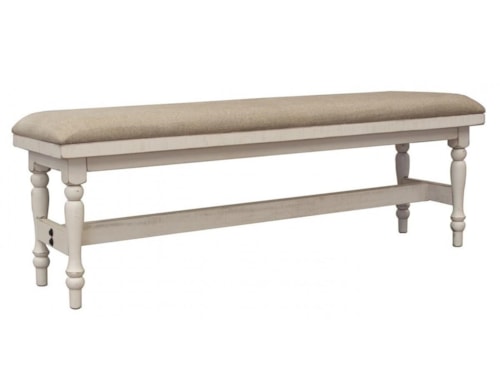 Relaxed Vintage Breakfast Bench with Turned Legs