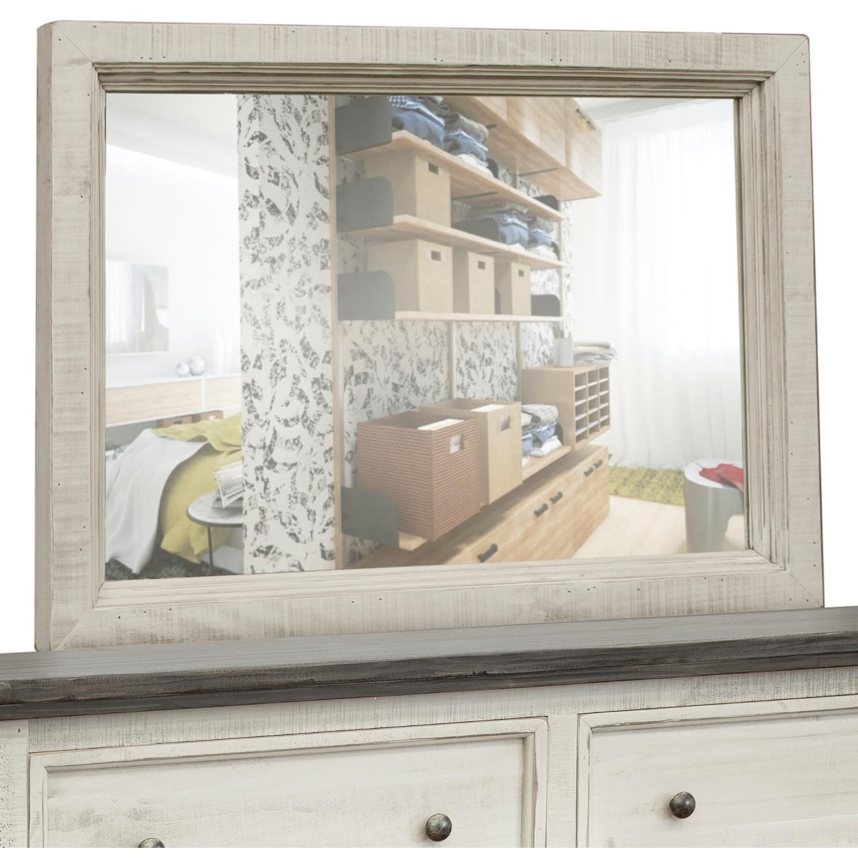 International Furniture Direct Stone Dresser Mirror