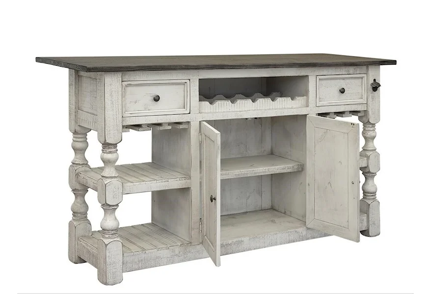 Stone Bar with 2 Drawers and 2 Doors by International Furniture Direct at Furniture Barn