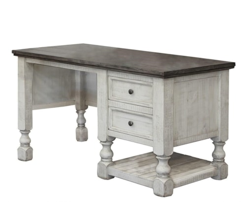 Relaxed Vintage Desk with 2 Drawers and 1 Shelf
