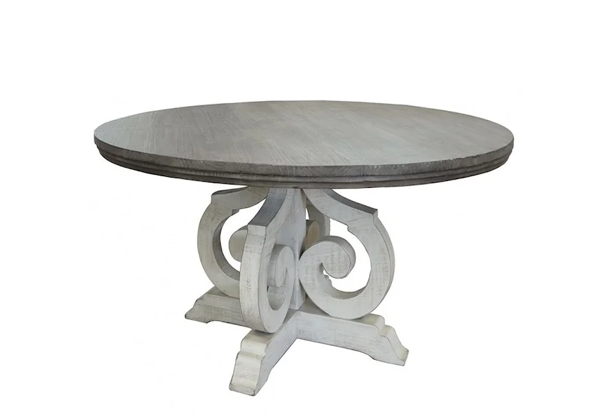 Stone Round Table by International Furniture Direct at Goffena Furniture & Mattress Center
