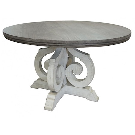 Relaxed Vintage Two-Toned Solid Wood Round Table