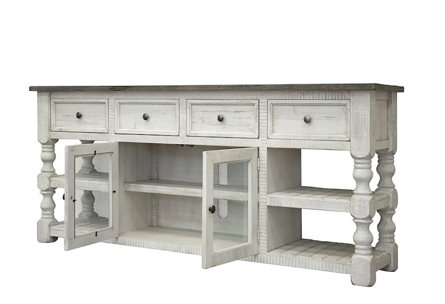 Stone 80" TV Stand by International Furniture Direct at VanDrie Home Furnishings