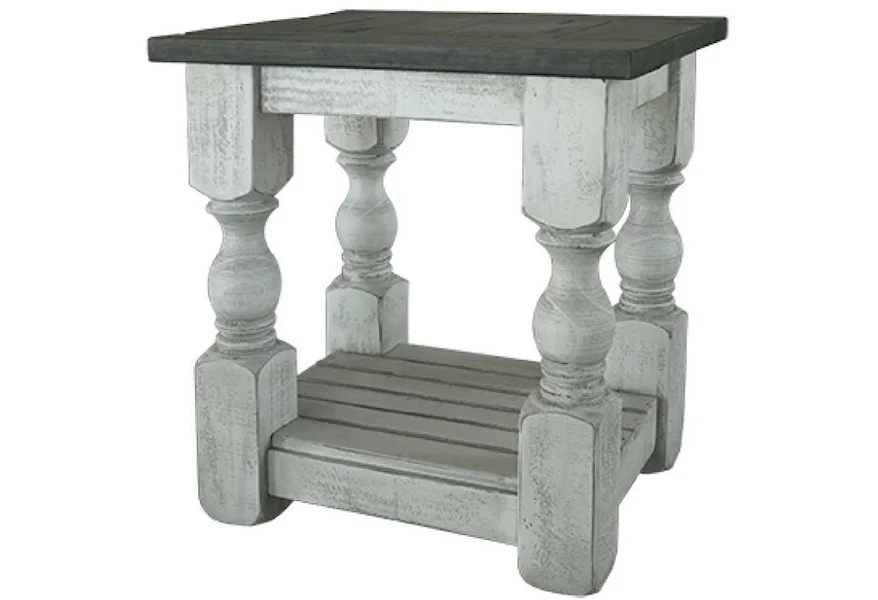 Stone Chair Side Table by International Furniture Direct at Godby Home Furnishings
