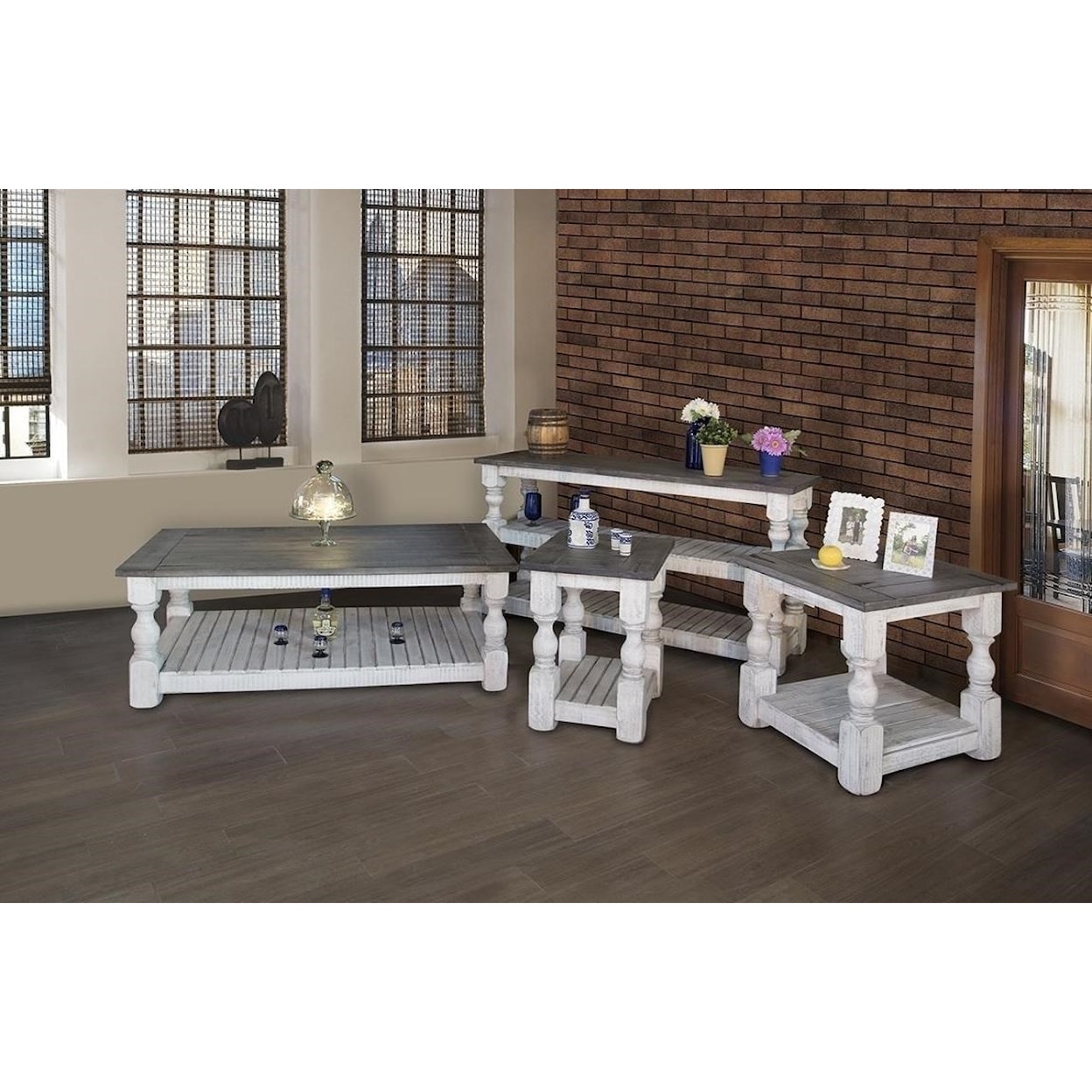 IFD International Furniture Direct Stone End Table