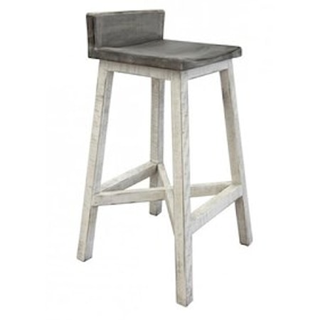 30&quot; Stool with Wooden Seat and Base
