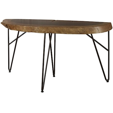 Industrial Live Edge Solid Wood Sofa Table