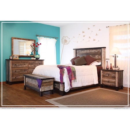 Queen Platform Bed, Nightstand and Chest Package