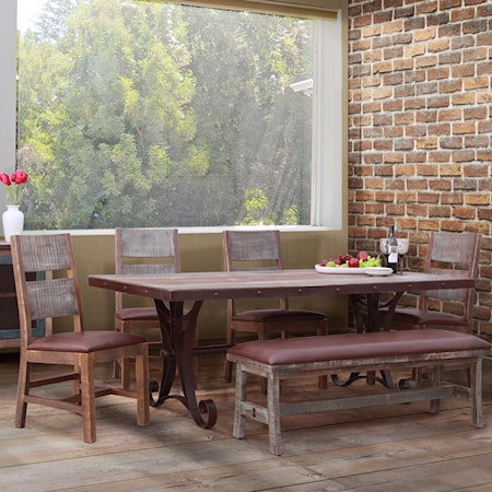 6 Piece Dining Set with Bench