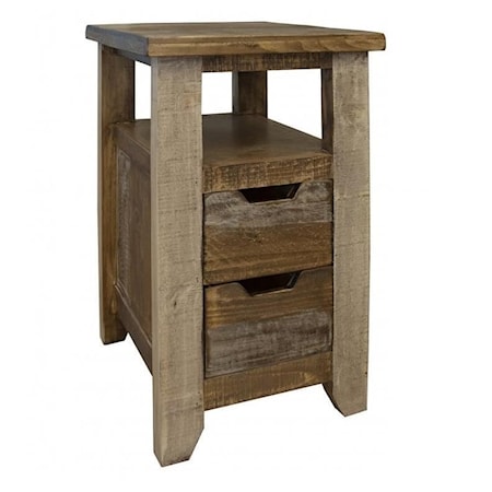 Two Drawer Chairside Table