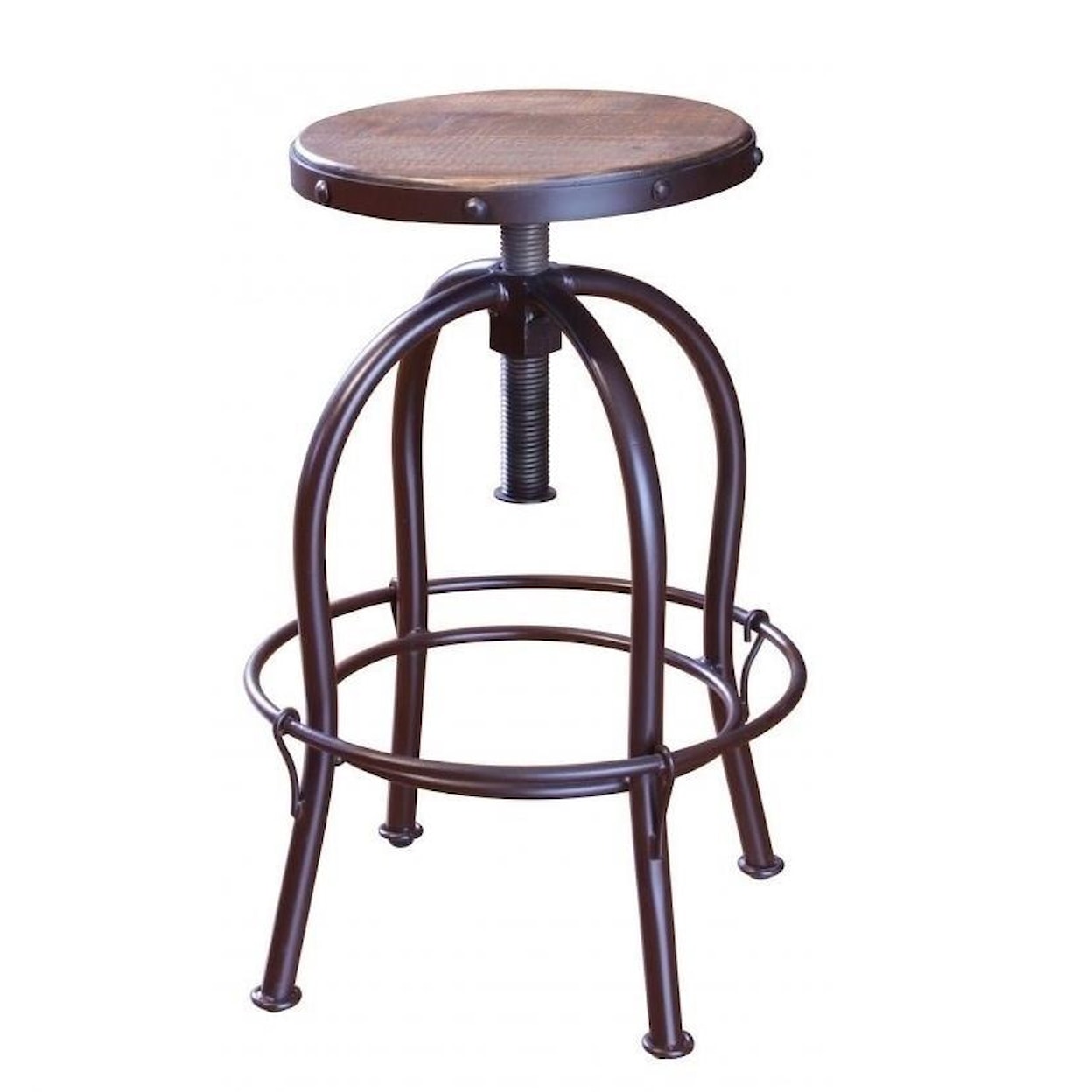 International Furniture Direct Antique 963 Adjustable Height Swivel Stool