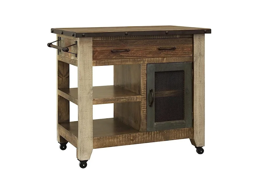 Antique 963 Kitchen Island with 1 Drawer and 1 Door by International Furniture Direct at VanDrie Home Furnishings