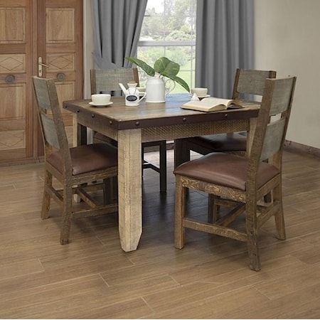 Rustic 5-Piece Table and Chair Set