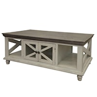 Relaxed Vintage 4-Door Cocktail Table