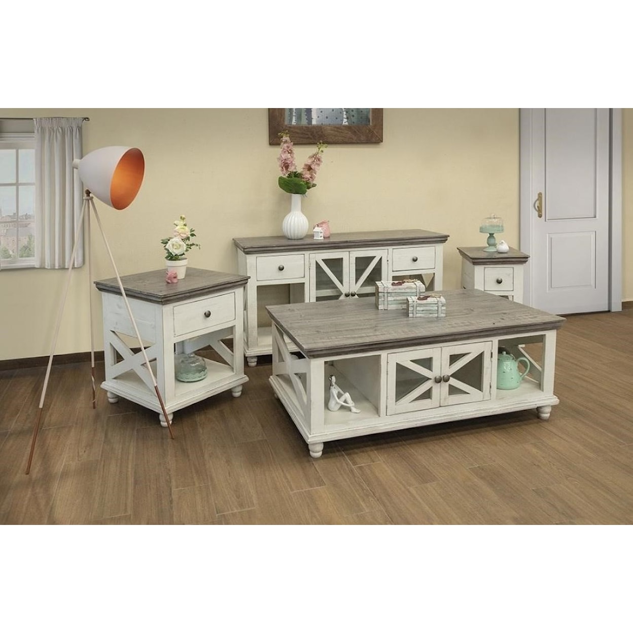 International Furniture Direct Florence 1-Drawer End Table