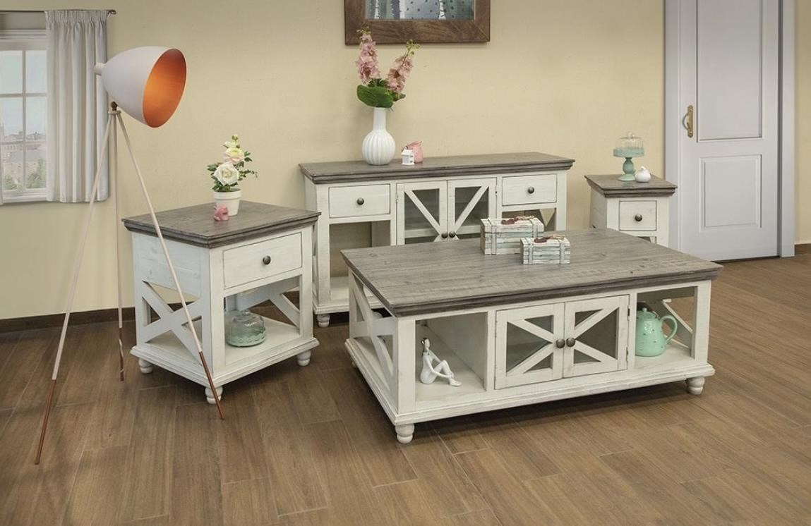 2-Drawer, 2-Door Sofa Table