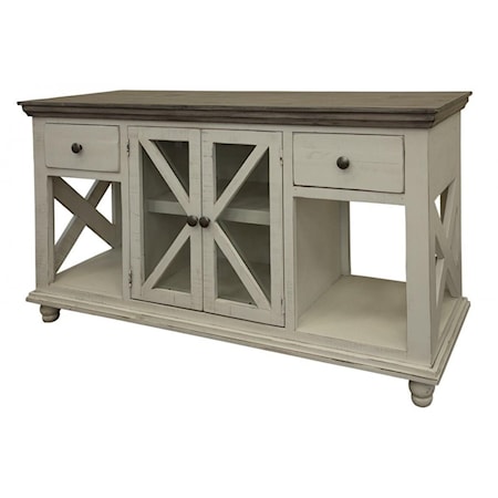 2-Drawer, 2-Door Sofa Table