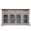 IFD International Furniture Direct Gray Console with 3 Drawers and 4 Doors
