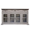 International Furniture Direct Gray Console with 3 Drawers and 4 Doors