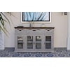 IFD International Furniture Direct Gray Console with 3 Drawers and 4 Doors
