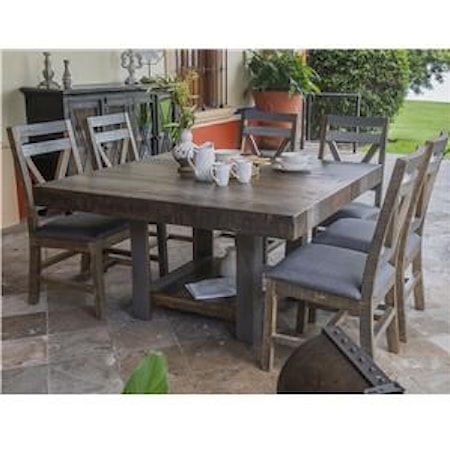 Rustic 54&quot; Square Dining Table with Chairs
