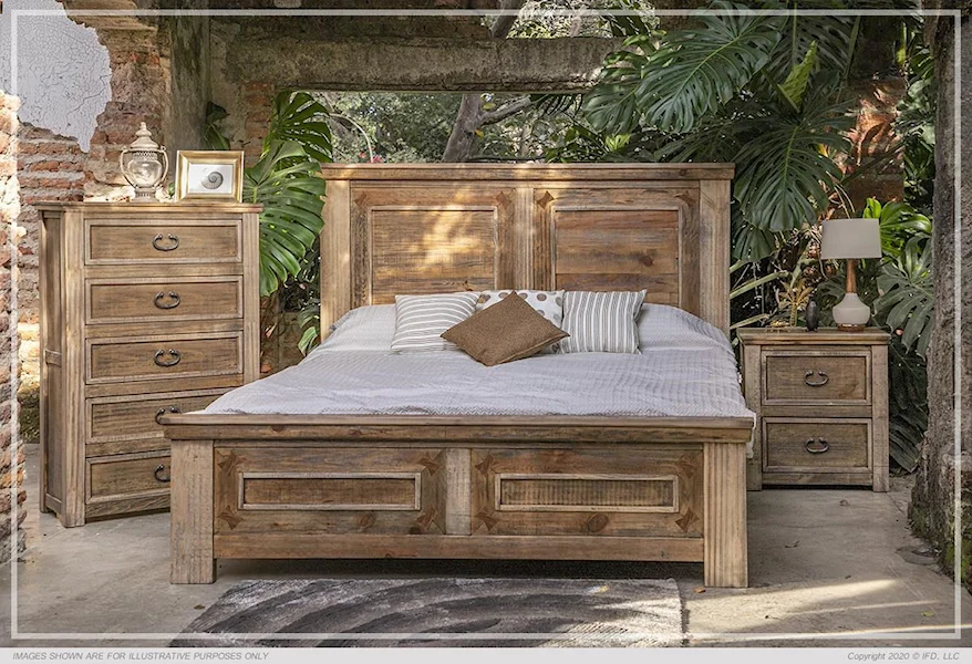 Montana 5 Piece Queen Panel Bedroom Set by International Furniture Direct at Sam Levitz Furniture