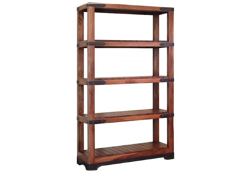 Parota 4 Shelf Bookcase by International Furniture Direct at VanDrie Home Furnishings