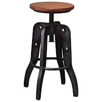 Rustic Swivel Bar Stool with Adjustable Height