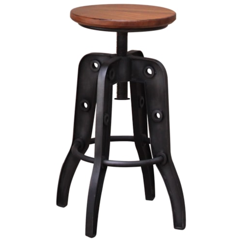 Rustic Swivel Bar Stool with Adjustable Height