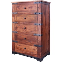 5 Drawer Chest with Wrought Iron Base