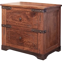 2 Drawer Nightstand with Wrought Iron Base
