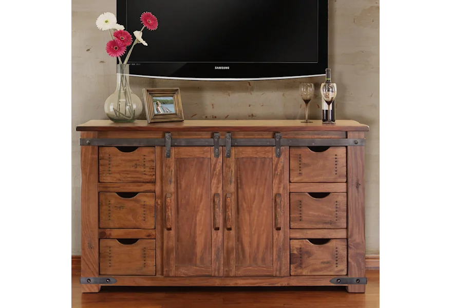 Parota 60" TV Stand by International Furniture Direct at Dinette Depot