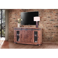 Rustic 60" TV Stand with Four Doors