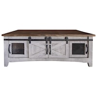 Rustic Cocktail Table with 8 Doors