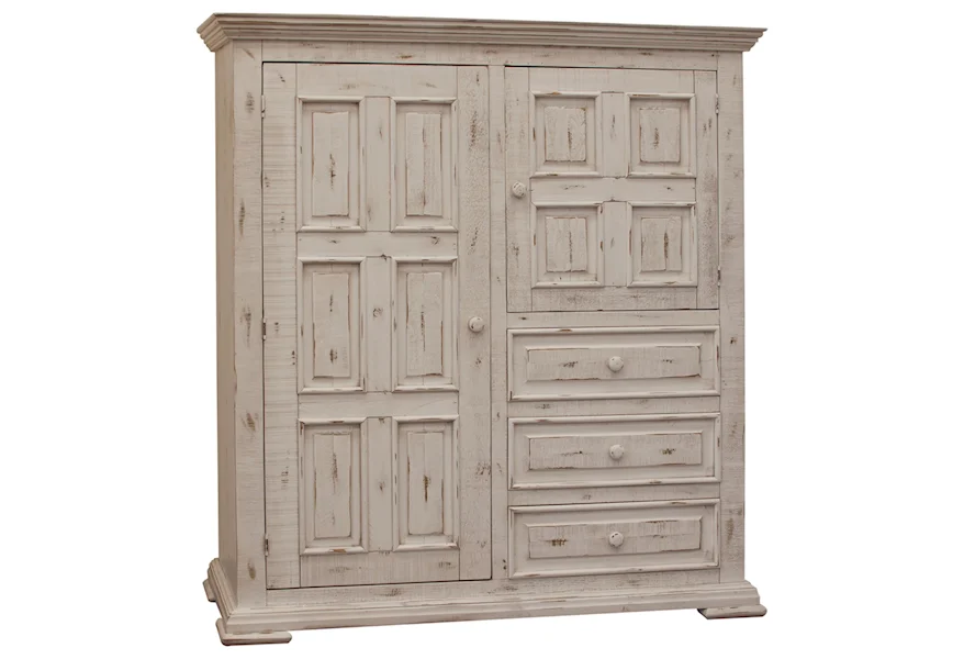 Terra White Dining Gentleman's Chest with 2 Doors and 3 Drawers by International Furniture Direct at VanDrie Home Furnishings