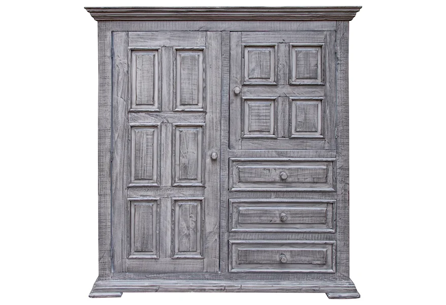 Terra Gray Gentleman's Chest with 2 Doors and 3 Drawers by International Furniture Direct at VanDrie Home Furnishings