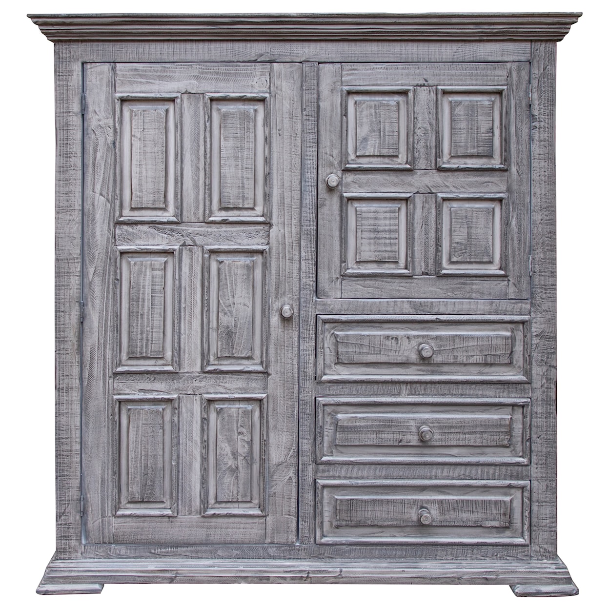 International Furniture Direct Terra Gray Gentleman's Chest with 2 Doors and 3 Drawers