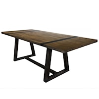 Contemporary Two-Toned Trestle Dining Table