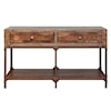 International Furniture Direct Urban Gold Sofa Table with 2 Drawers