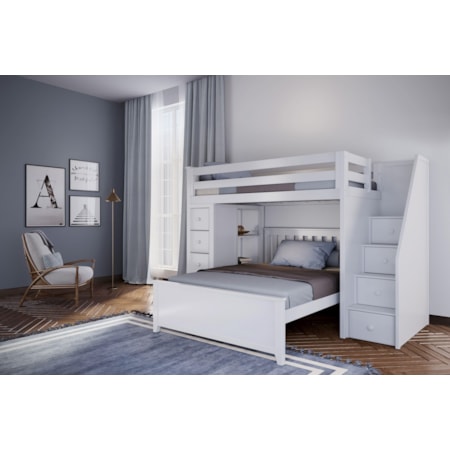 Youth Storage Loft Bed with Staircase