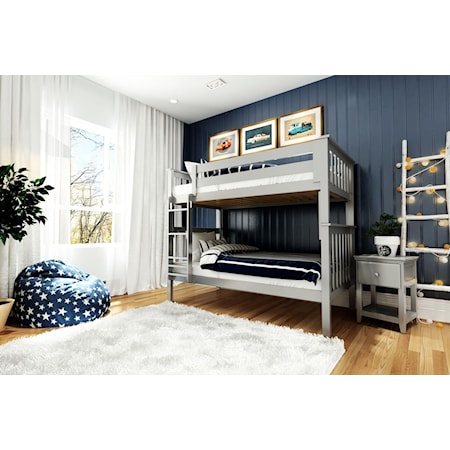 Bristol Twin/Twin Bunk Bed in Grey