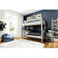 Bristol Twin/Twin Bunk Bed in Grey w/Straight Ladder