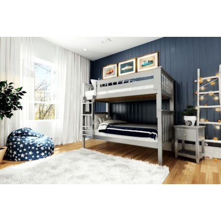 Bristol Twin/Twin Bunk Bed in Grey