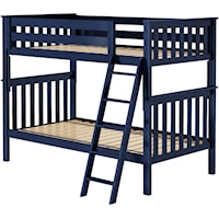 Bristol 1 Twin/Twin Bunk Bed in Blue w/Angle Ladder