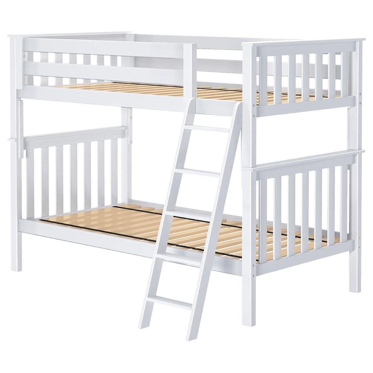 Jackpot Kids Bunk Beds Bristol 1 Twin/Twin Bunk Bed in White