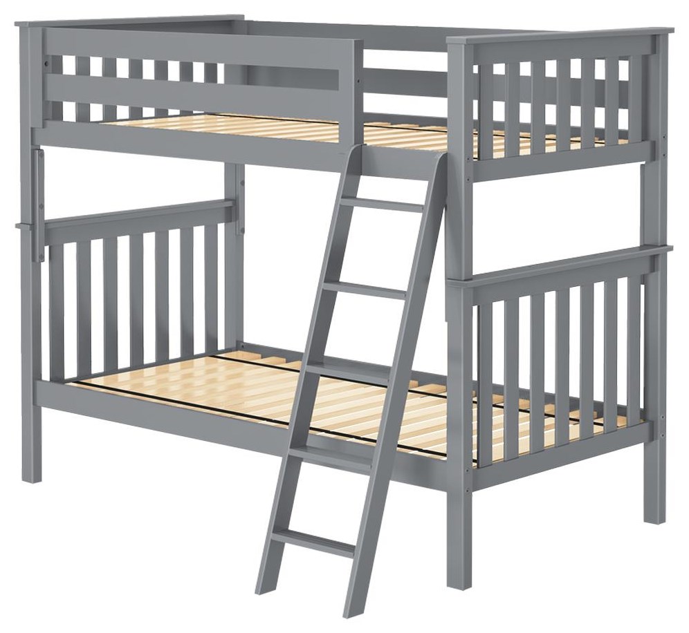 Bristol 1 Twin/Twin Bunk Bed in Grey